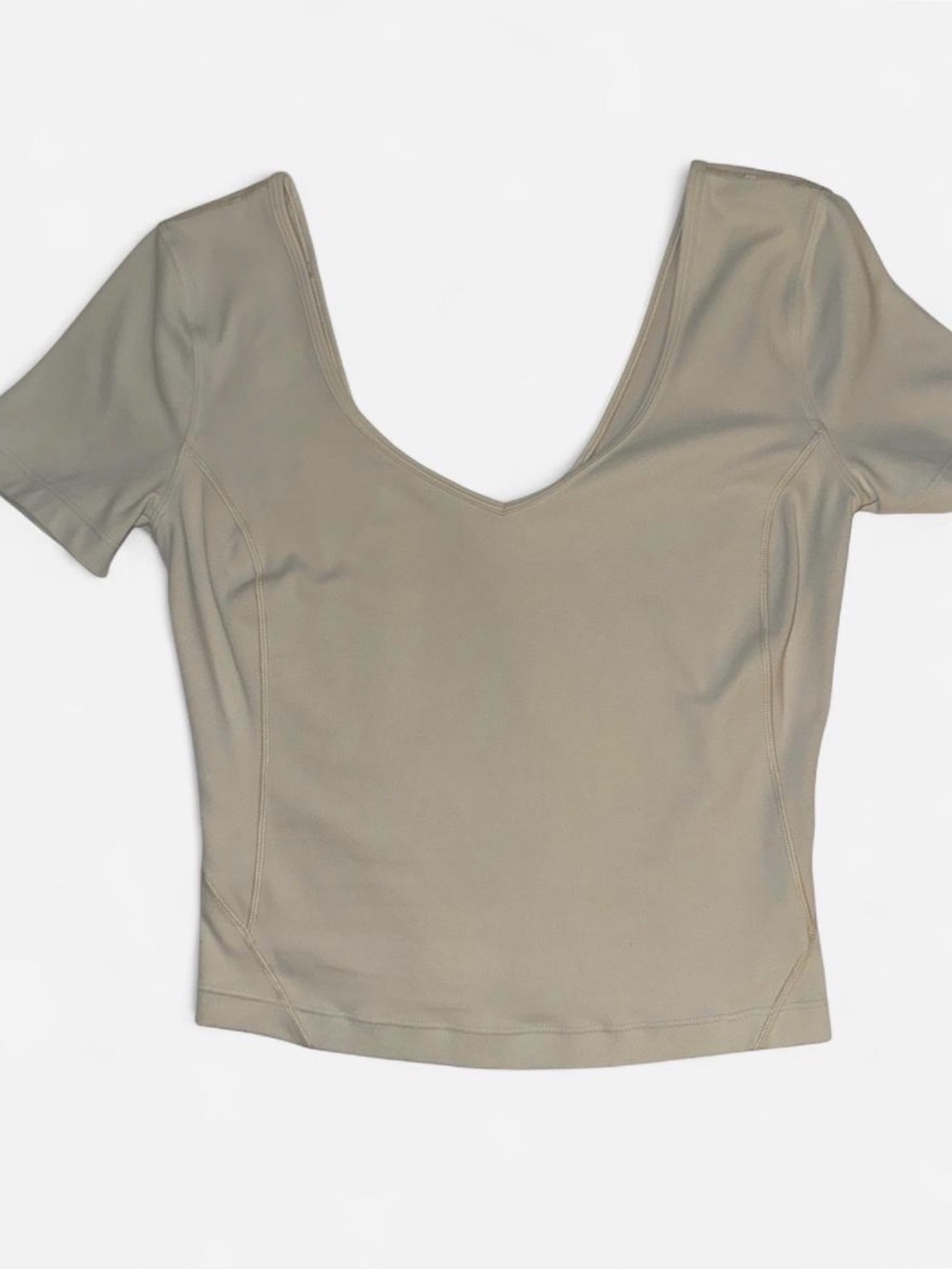 Lululemon Align T-Shirt - Slim Fit Cropped Nulu - Size 2 (Prosecco / Tan)